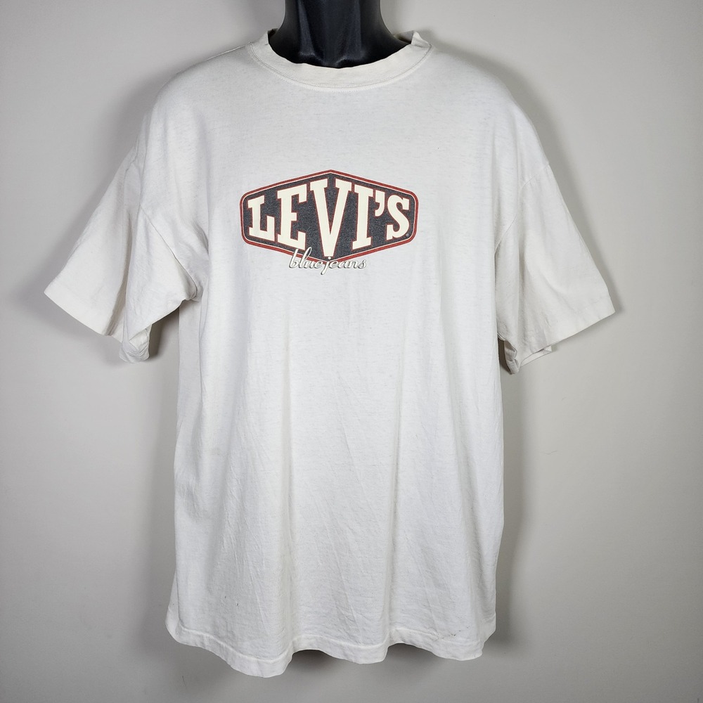 Vintage 80s Levi Jeans Shirt Single Stitch Logo Mens Small Made In Canada *READ